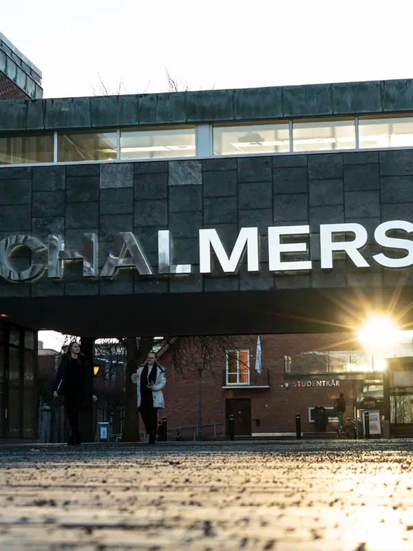 Entrance to Chalmers campus with the Chalmers sign