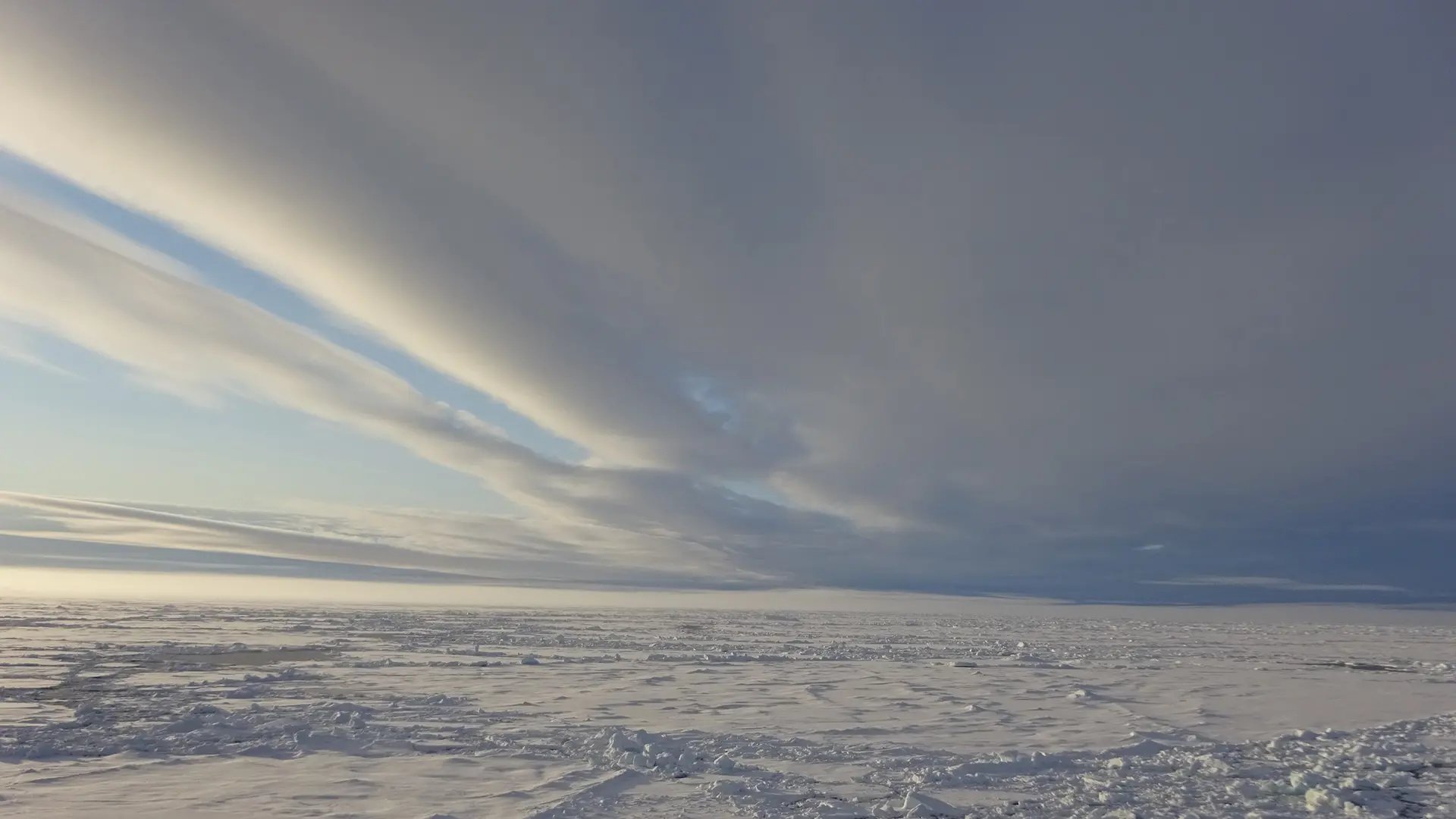 Clouds over arctic ice