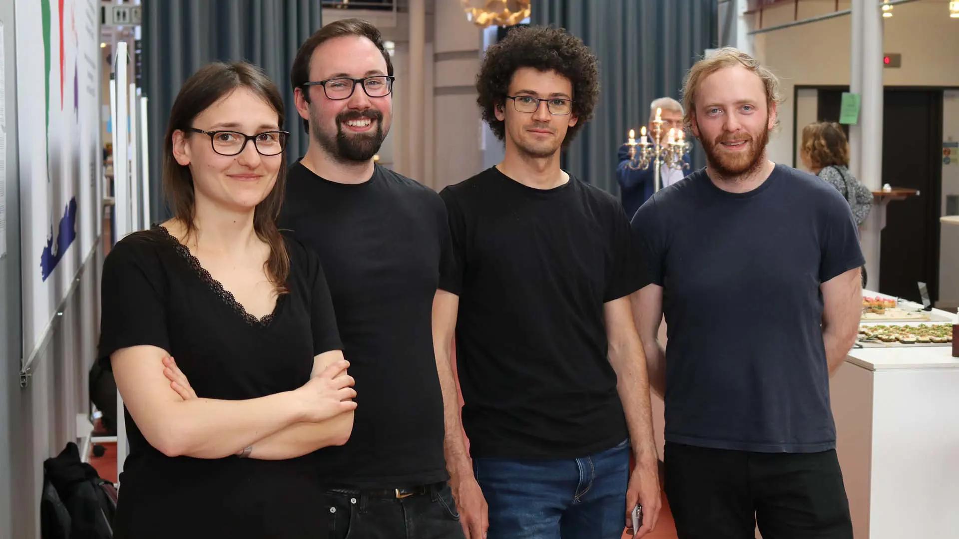 WACQT-doktoranderna Natalia Kuk, Mattias Ammitzböll, Robin Thomm och Marcus Lindén. 