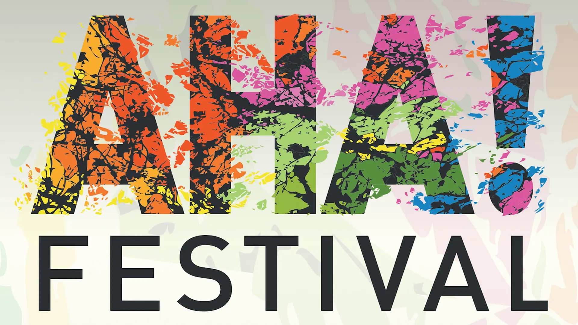 Aha festival logo saying AHA! FESTIVAL