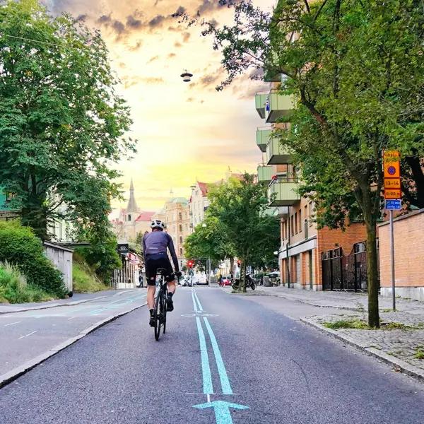 Cykelbana på Landsvägsgatan i Göteborg