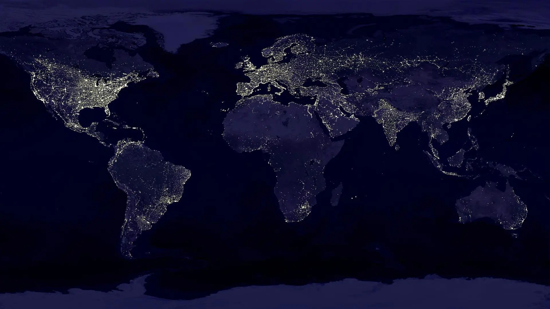 Night shot of Earth