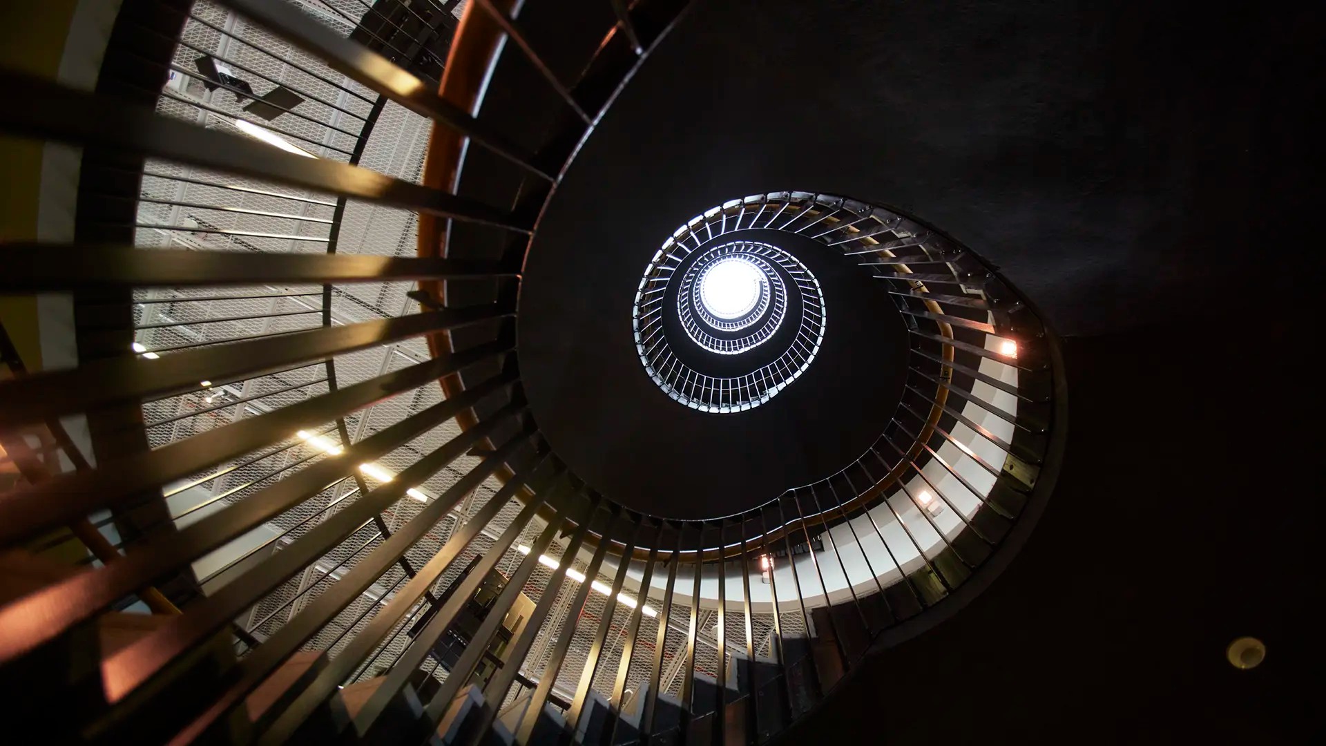 Spiral stair from below