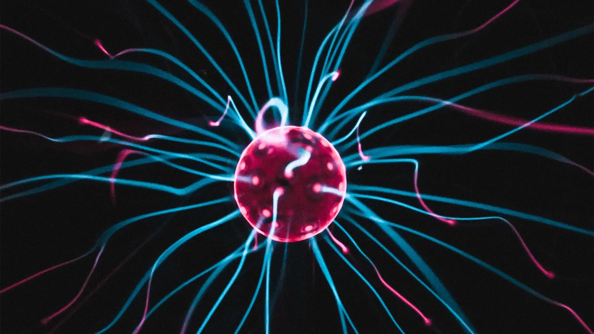 Detail image on a plasma ball