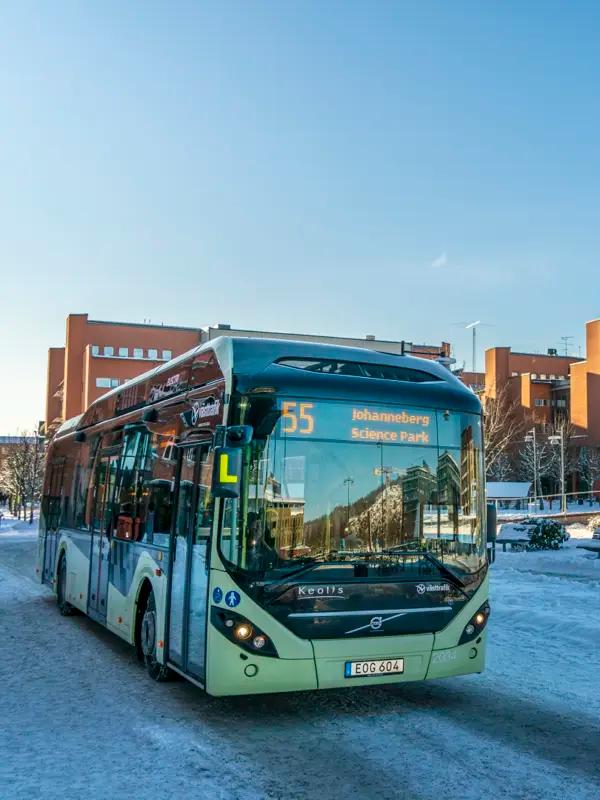 Electric bus at Lindholmen