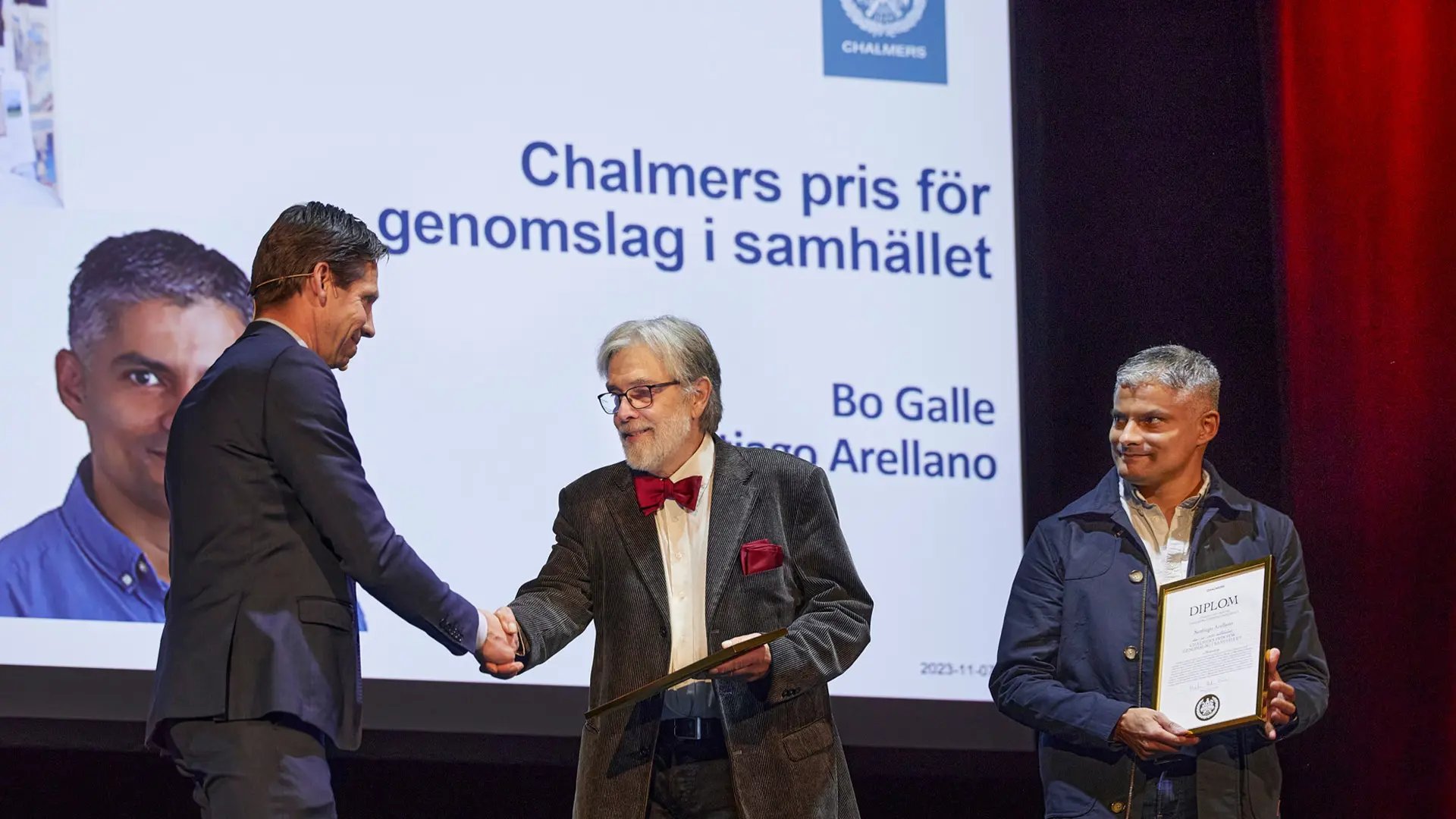 Bo Galle and Santiago Arellano are awarded the Chalmers impact award